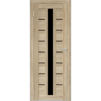 Дверь межкомнатная Бона 17, Дуб Санома (Черное стекло)